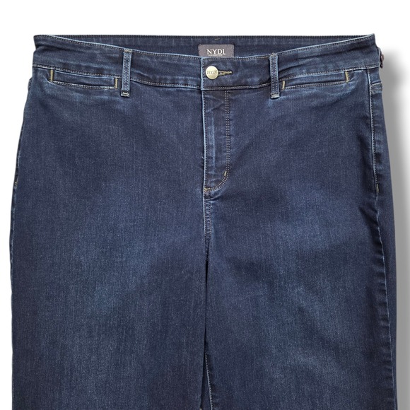 NYDJ Teresa Wide Leg Trouser Jeans Womens 12 High Rise Dark Wash - Picture 2 of 9